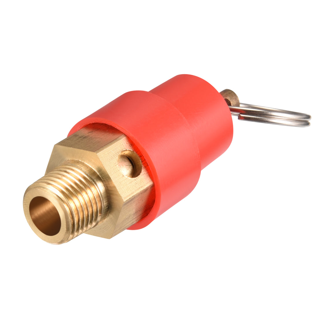 uxcell Uxcell Air Compressor Fittings Pressure Relief Valve 1/8PT Thread 0.78Mpa Red