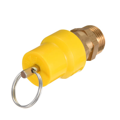 Harfington Uxcell Safety Valve Air Compressor Pressure Release Valve, G 3/8" Male, 1.22MPa Set Pressure, Yellow Hat, 1Pack