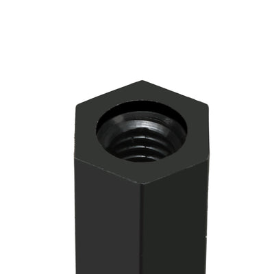 Harfington Uxcell 100pcs M4 30+6mm Male Thread Nylon Hex Standoff Spacer Screws PCB Pillar Black