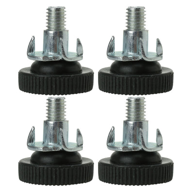 Harfington Uxcell M8 x 20 x 28mm Furniture Leveling Feet Adjustable Leveler with T-nuts Black 4pcs