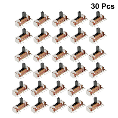 Harfington Uxcell 30Pcs 6mm Horizontal Slide Switch SP3T 1P3T 4 Terminals PCB Panel Latching