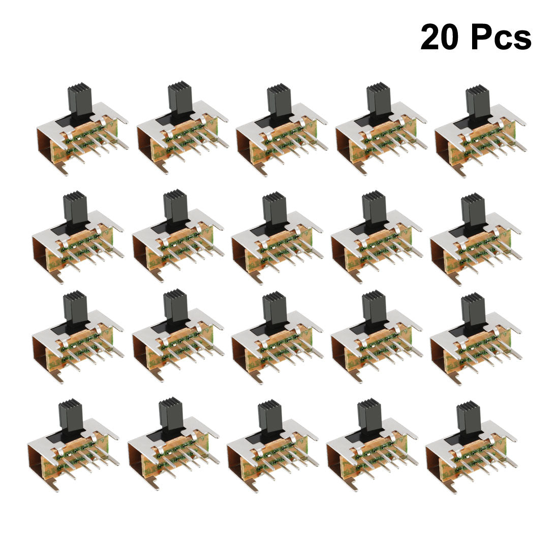 uxcell Uxcell 20Pcs 6mm Horizontal Slide Switch DP3T 2P3T 8 Terminals PCB Panel Latching