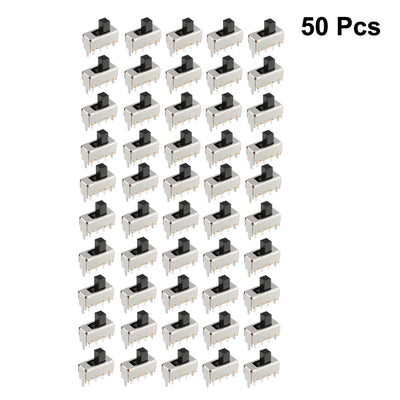 Harfington Uxcell 50Pcs 3mm Vertical Slide Switch SPDT 1P2T 3 Pins PCB Panel Latching