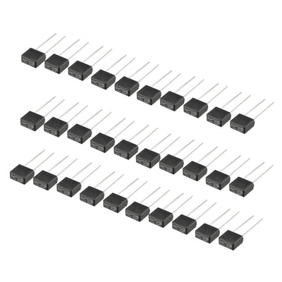 Harfington Uxcell 30Pcs DIP Mounted Miniature Square Slow Blow Micro Fuse T1A 1A 250V Black