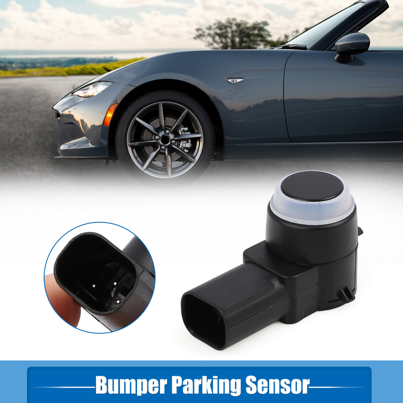 uxcell Uxcell TK21-67UC1 Car Vehicle Bumper Backup Reverse Parking Assist Sensor 3 Pins Black for Mazda CX-9 3.7L V6 2013-2015
