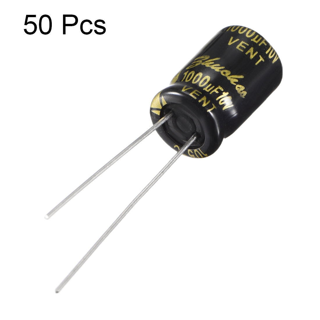 uxcell Uxcell Aluminum Radial Electrolytic Capacitor with 1000uF 10V 105 Celsius Life 2000H 8 x 12 mm Black 50pcs