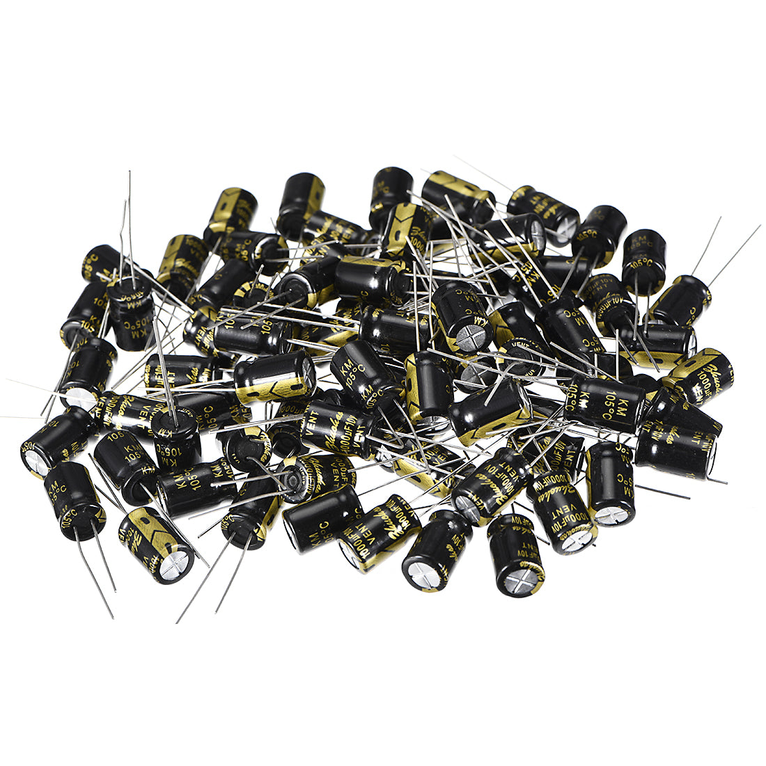 uxcell Uxcell Aluminum Radial Electrolytic Capacitor with 1000uF 10V 105 Celsius Life 2000H 8 x 12 mm Black 80pcs
