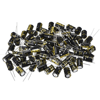 Harfington Uxcell Aluminum Radial Electrolytic Capacitor with 1000uF 10V 105 Celsius Life 2000H 8 x 12 mm Black 80pcs