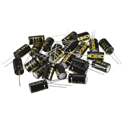 Harfington Uxcell Aluminum Radial Electrolytic Capacitor with 1000uF 25V 105 Celsius Life 2000H 10 x 17 mm Black 25pcs