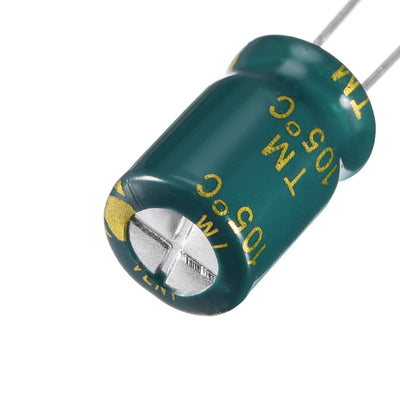 Harfington Uxcell Aluminum Radial Electrolytic Capacitor Low ESR Green with 100UF 63V 105 Celsius Life 3000H 8 x 12 mm High Ripple Current,Low Impedance 100pcs