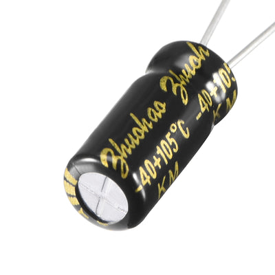 Harfington Uxcell Aluminum Radial Electrolytic Capacitor with 1uF 50V 105 Celsius Life 2000H 5 x 11 mm Black 100pcs