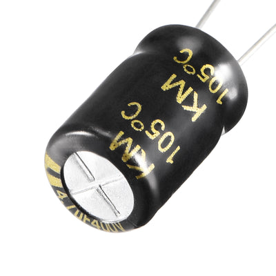 Harfington Uxcell Aluminum Radial Electrolytic Capacitor with 4.7uF 400V 105 Celsius Life 2000H 8 x 12 mm Black 50pcs