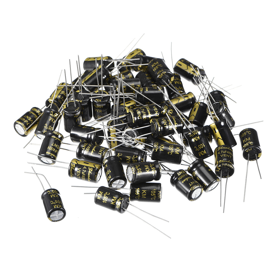 uxcell Uxcell Aluminum Radial Electrolytic Capacitor with 4.7uF 400V 105 Celsius Life 2000H 8 x 12 mm Black 50pcs