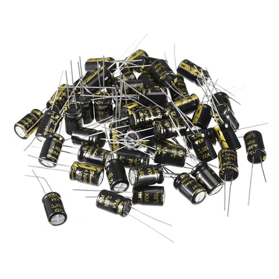 Harfington Uxcell Aluminum Radial Electrolytic Capacitor with 4.7uF 400V 105 Celsius Life 2000H 8 x 12 mm Black 50pcs