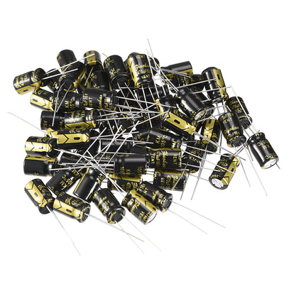 Harfington Uxcell Aluminum Radial Electrolytic Capacitor with 470uF 16V 105 Celsius Life 2000H 8 x 12 mm Black 60pcs