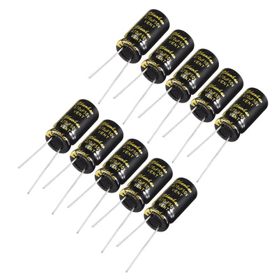 Harfington Uxcell Aluminum Radial Electrolytic Capacitor with 470uF 50V 105 Celsius Life 2000H 10 x 20 mm Black 10pcs