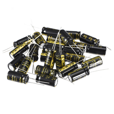 Harfington Uxcell Aluminum Radial Electrolytic Capacitor with 470uF 50V 105 Celsius Life 2000H 10 x 20 mm Black 25pcs