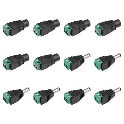 Harfington Uxcell 6Pairs 5.5x2.1mm Male Female DC Power Jack Connector for CCTV