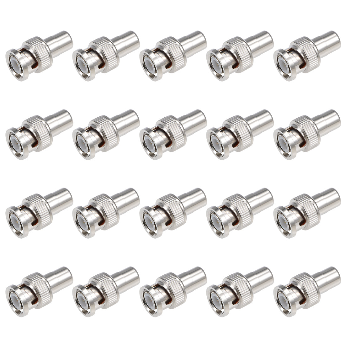 uxcell Uxcell 20pcs Alloy BNC Male to RCA Female Adapter Straight Connector for CCTV Security Camera