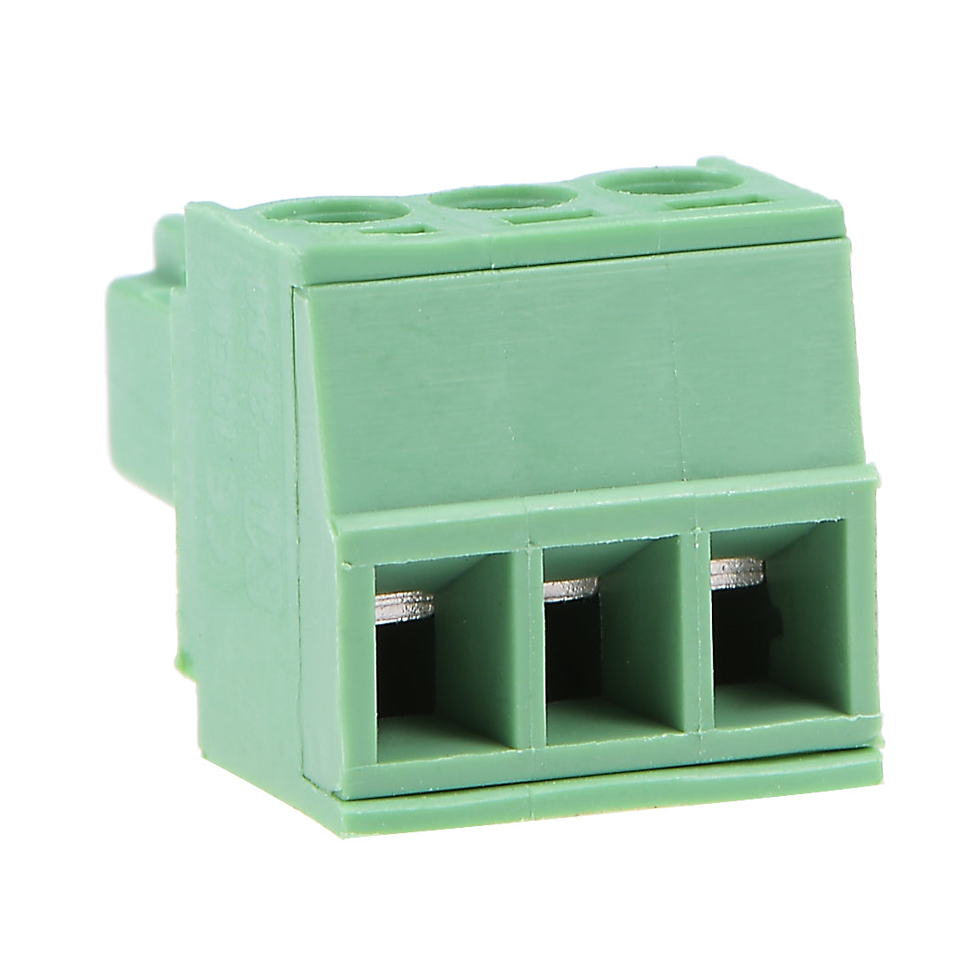 Uxcell Uxcell 15Pcs AC300V 8A 3.5mm Pitch 3P Flat Angle Needle Seat Insert-In PCB Terminal Block Connector green