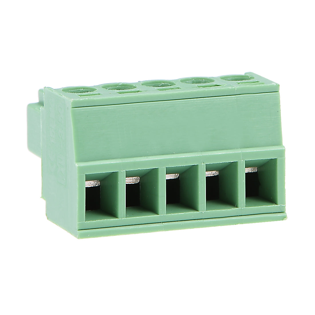 uxcell Uxcell 5Pcs AC300V 8A 3.5mm Pitch 5P Flat Angle Needle Seat Insert-In PCB Terminal Block Connector green