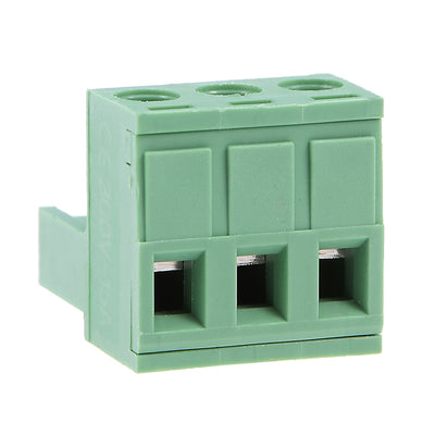 Harfington Uxcell 5Pcs AC300V 15A 5.08mm Pitch 3P Needle Seat Insert-In PCB Terminal Block green