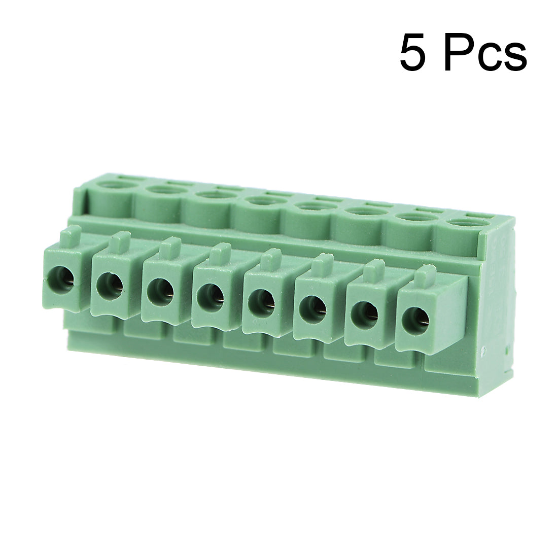 uxcell Uxcell 5Pcs AC300V 8A 3.5mm Pitch 8P Needle Seat Insert-In PCB Terminal Block green
