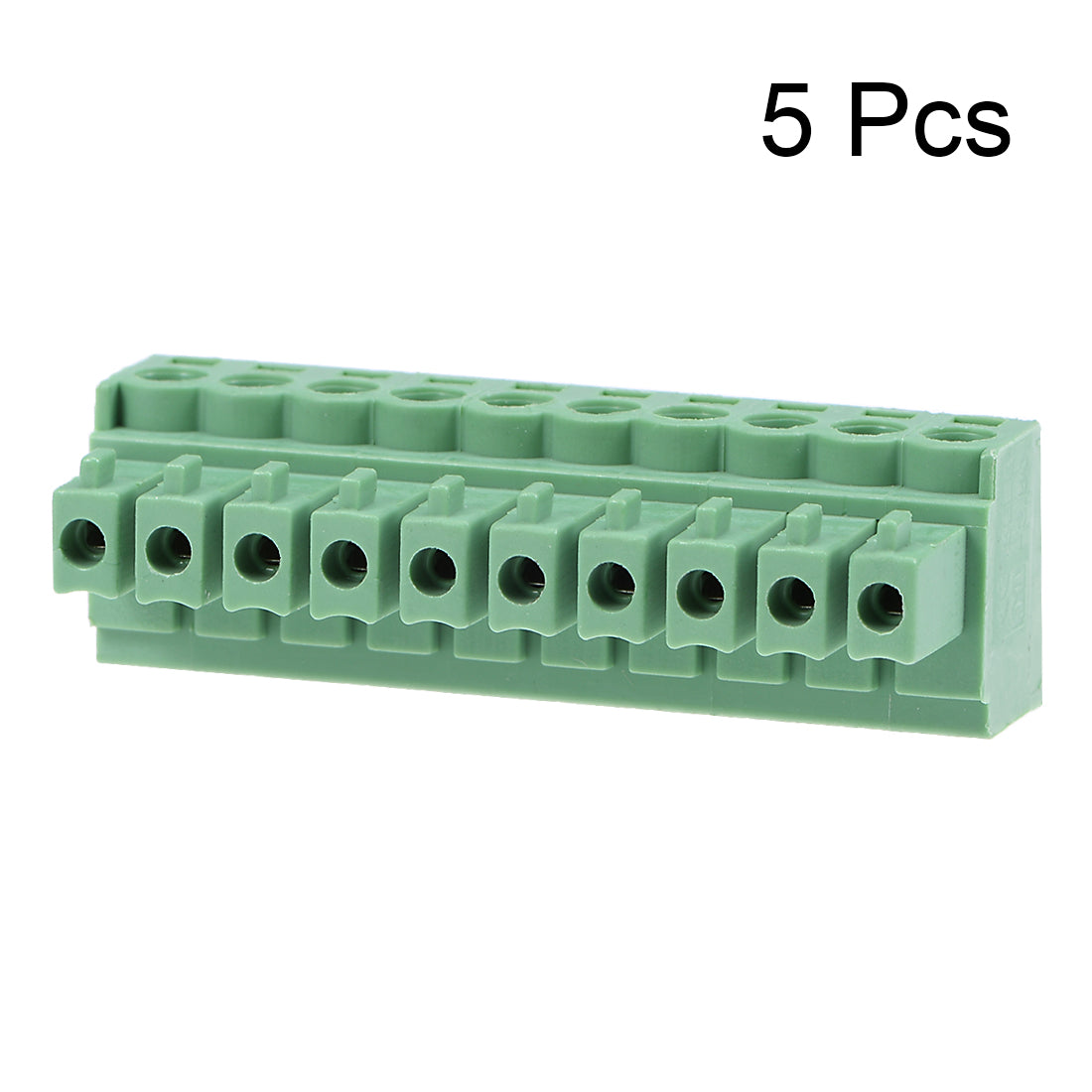 uxcell Uxcell 5Pcs AC300V 8A 3.5mm Pitch 10P Needle Seat Insert-In PCB Terminal Block green