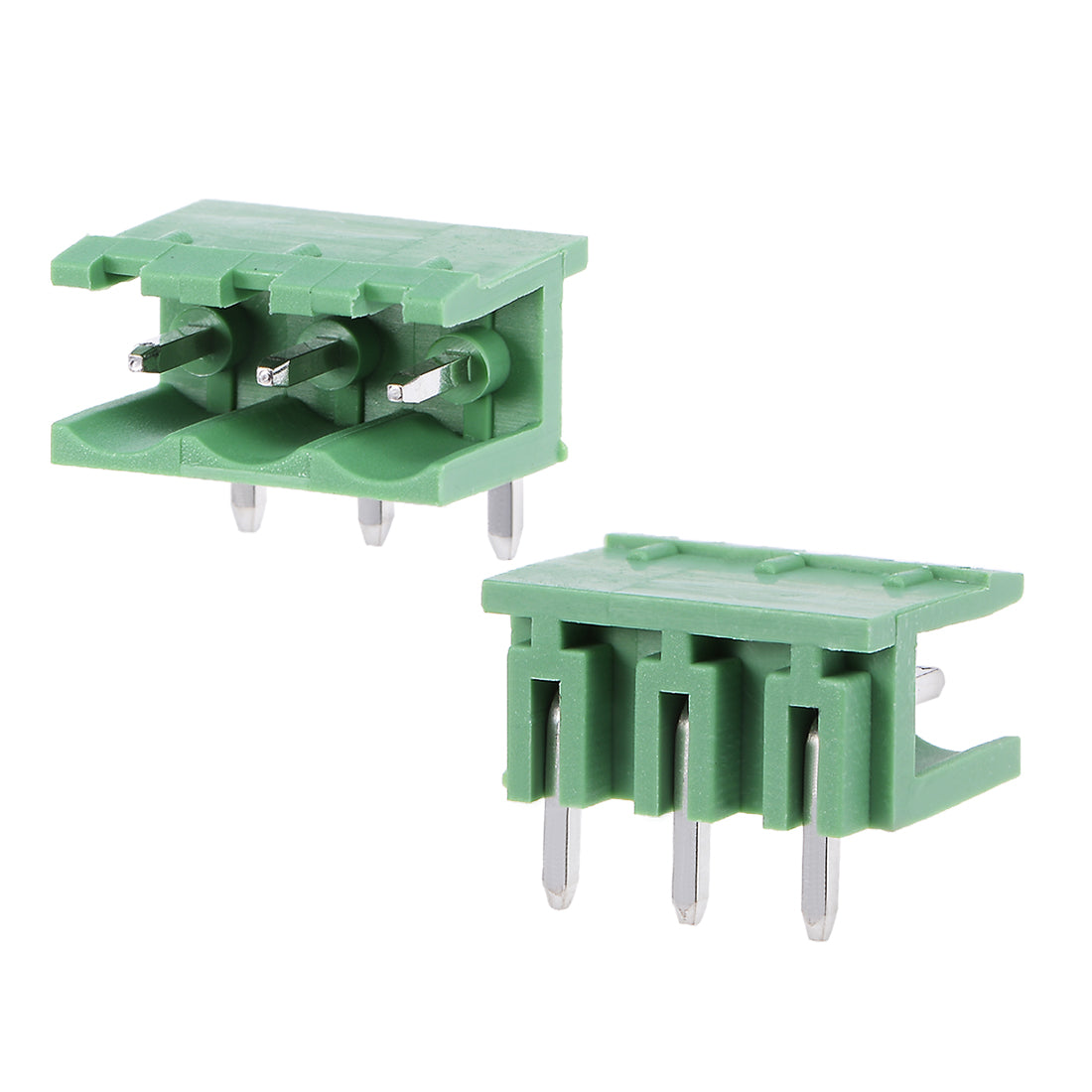 uxcell Uxcell 50Pcs AC 300V 15A 5.08mm Pitch 3P Flat Angle Needle Seat Insert-In PCB Terminal Block Connector