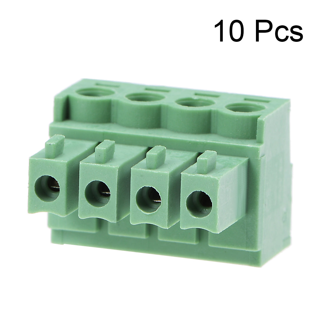 uxcell Uxcell 10Pcs AC 300V 8A 3.5mm Pitch 4P Needle Seat Insert-In PCB Terminal Block Green