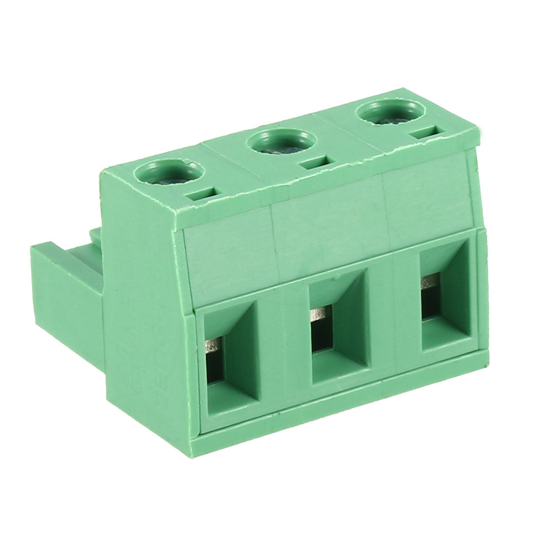 uxcell Uxcell 10Pcs AC300V 15A 7.62mm Pitch 3P Flat Angle Needle Seat Insert-In PCB Terminal Block Connector green