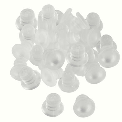 Harfington Uxcell 32pcs 5mm Soft Clear Stem Bumpers Glide, Patio Outdoor Furniture Glass Table Top Anti-collision Embedded