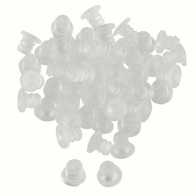 Harfington Uxcell 50pcs 5mm Soft Clear Stem Bumpers Glide, Patio Outdoor Furniture Glass Table Top Anti-collision Embedded