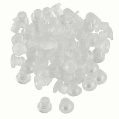 Harfington Uxcell 100pcs 5mm Soft Clear Stem Bumpers Glide, Patio Outdoor Furniture Glass Table Top Anti-collision Embedded