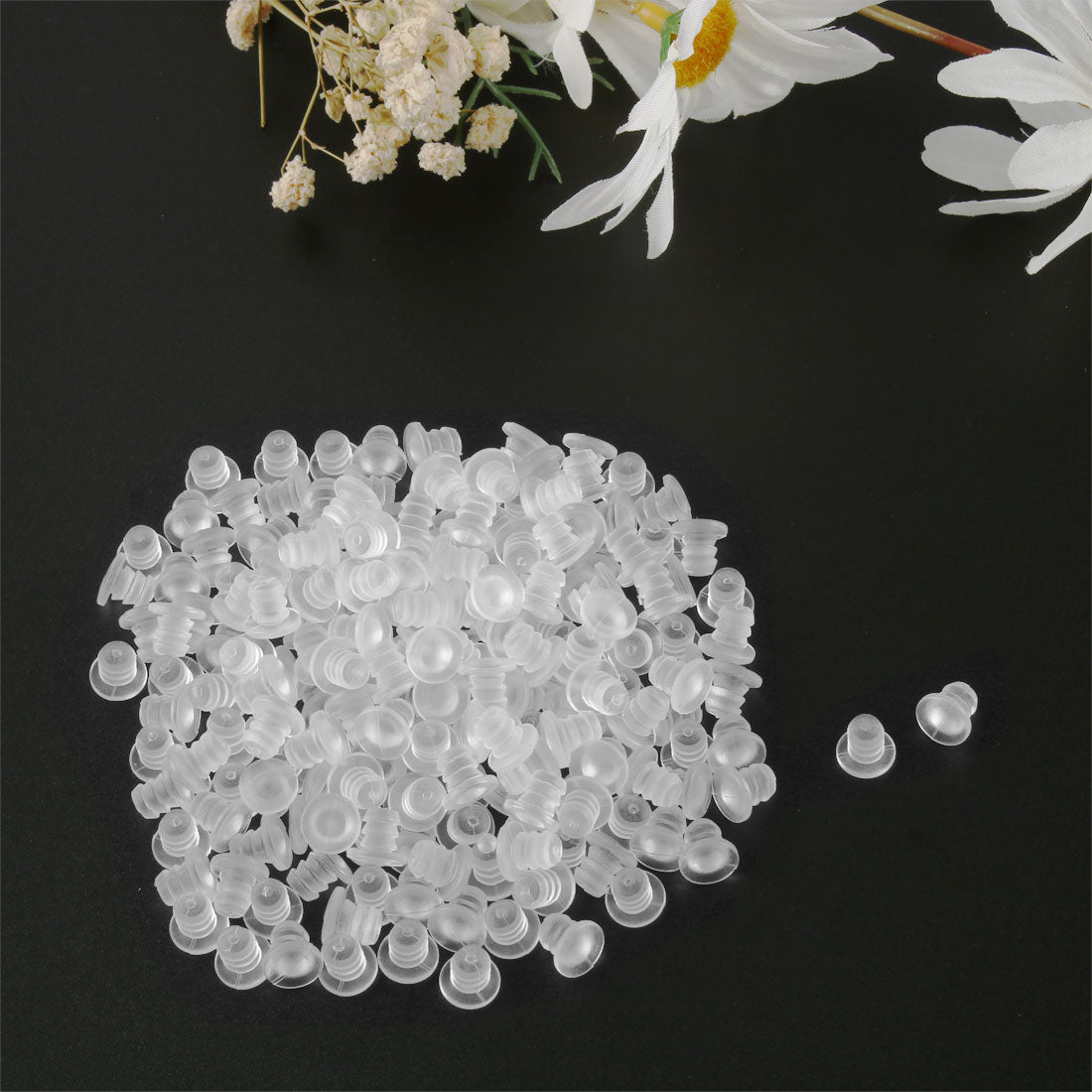 uxcell Uxcell 200pcs 5mm Soft Clear Stem Bumpers Glide, Patio Outdoor Furniture Glass Table Top Anti-collision Embedded
