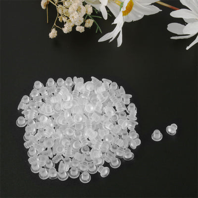 Harfington Uxcell 200pcs 5mm Soft Clear Stem Bumpers Glide, Patio Outdoor Furniture Glass Table Top Anti-collision Embedded