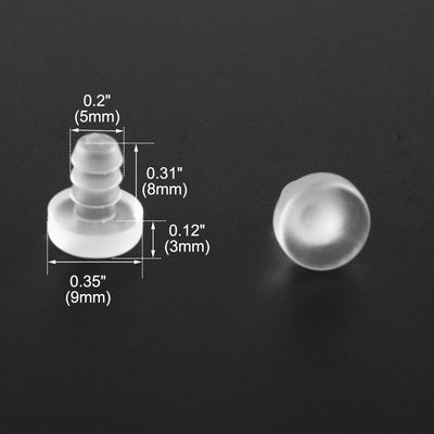 Harfington Uxcell 24pcs 5mm Clear Soft Stem Bumpers Glide, Patio Outdoor Furniture Glass Table Desk Top Anti-collision Embedded