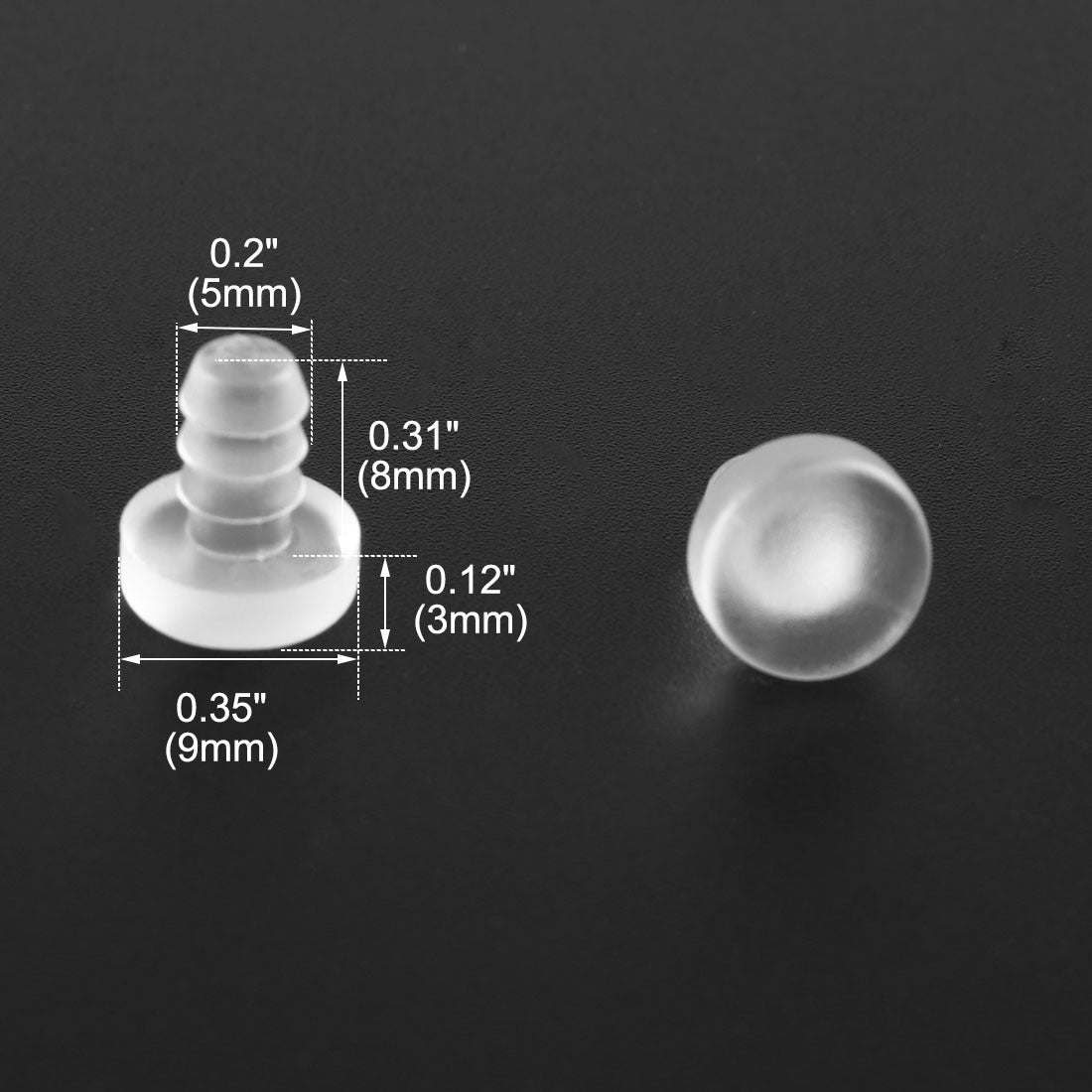 uxcell Uxcell 100pcs 5mm Clear Soft Stem Bumpers Glide, Patio Outdoor Furniture Glass Table Desk Top Anti-collision Embedded
