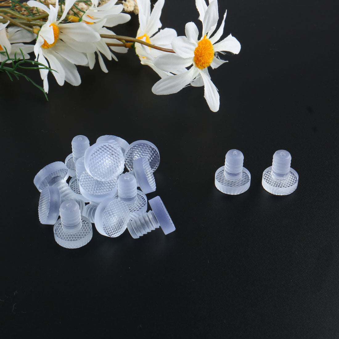 uxcell Uxcell 16pcs 8mm Clear Stem Bumpers Glide, Patio Outdoor Furniture Glass Desk Top