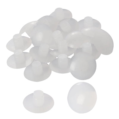 Harfington Uxcell 20pcs 6mm White Stem Bumpers Glide, Patio Outdoor Furniture Glass Table Top Anti-collision Embedded