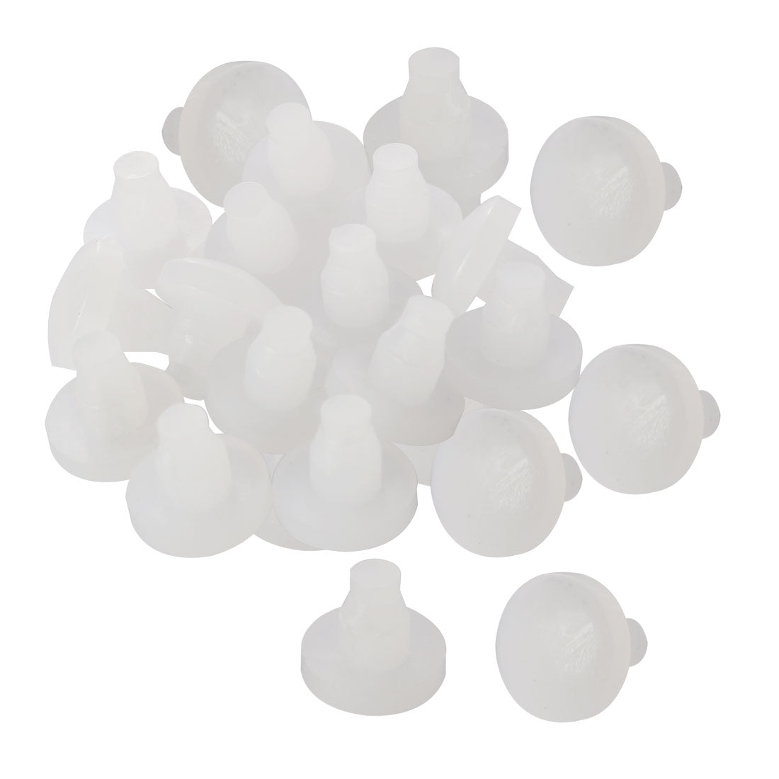 uxcell Uxcell 25pcs 7mm White Stem Bumpers Glide, Patio Outdoor Furniture Glass Table Top Anti-collision Embedded