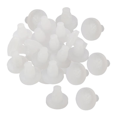 Harfington Uxcell 25pcs 7mm White Stem Bumpers Glide, Patio Outdoor Furniture Glass Table Top Anti-collision Embedded