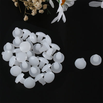 Harfington Uxcell 32pcs 7mm White Stem Bumpers Glide, Patio Outdoor Furniture Glass Table Top Anti-collision Embedded