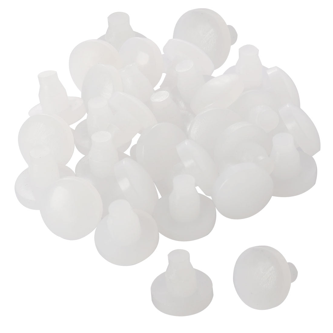 uxcell Uxcell 32pcs 7mm White Stem Bumpers Glide, Patio Outdoor Furniture Glass Table Top Anti-collision Embedded