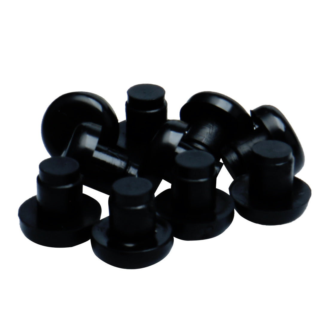 uxcell Uxcell 10pcs 8mm Black Stem Bumpers Glide, Patio Outdoor Furniture Glass Table Top Anti-collision Embedded