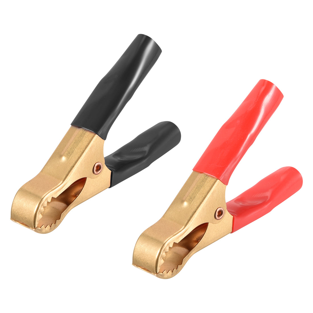 uxcell Uxcell 2 Pcs Pure Copper Alligator Clip Adapter 50A Test Clamp Half Shroud Red Black