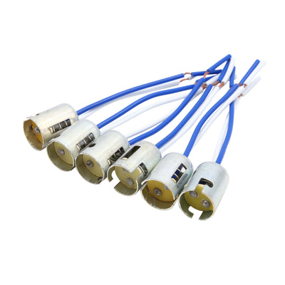 uxcell Uxcell 6pcs Car Metal 2-Wire 1157 Wire Harness Extension Light Socket Connector Adapter Universal Replacement