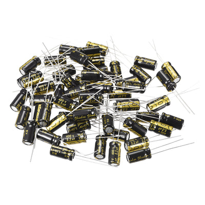 Harfington Uxcell Aluminum Radial Electrolytic Capacitor with 2.2uF 400V 105 Celsius Life 2000H 6 x 12 mm Black 50pcs