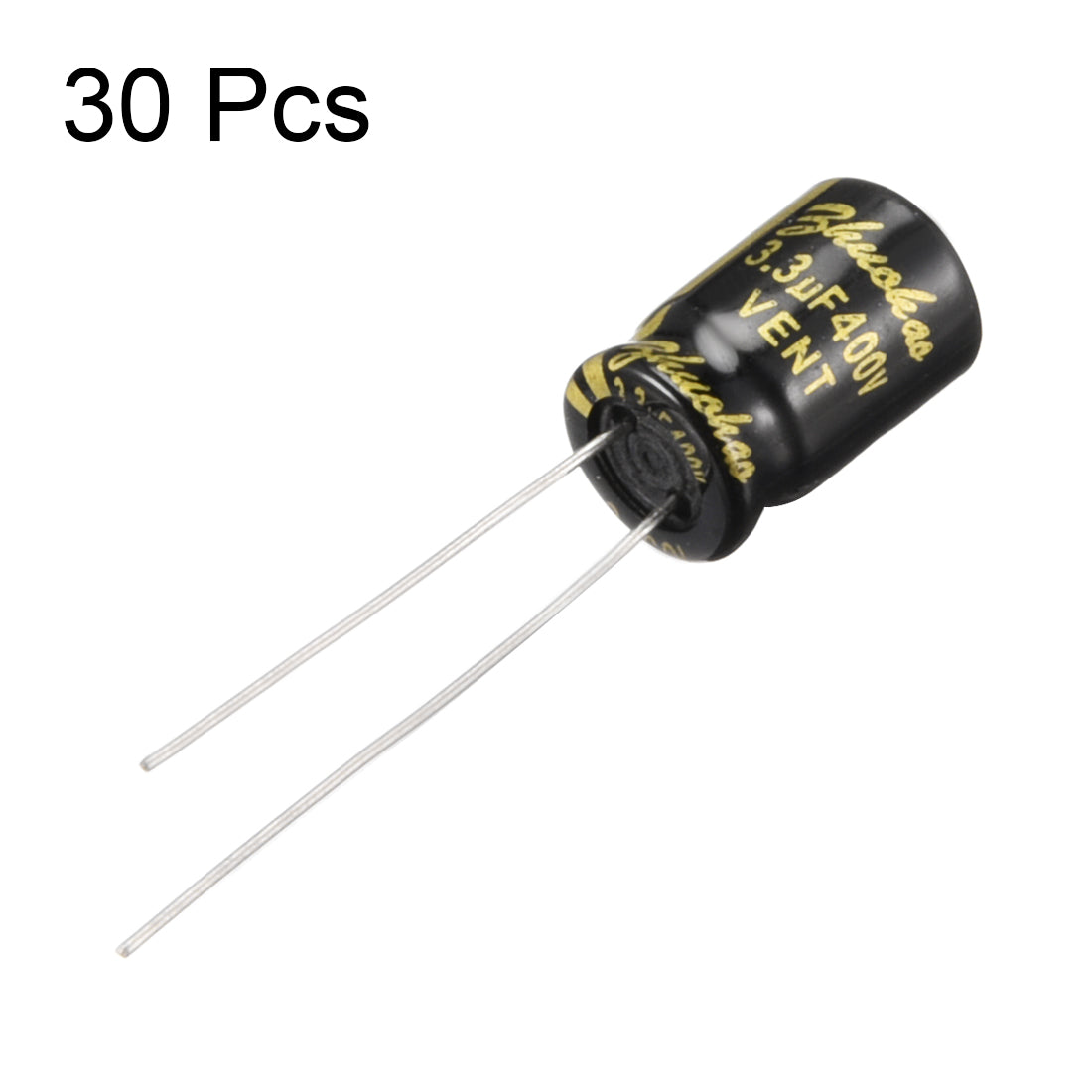 uxcell Uxcell Aluminum Radial Electrolytic Capacitor with 3.3uF 400V 105 Celsius Life 2000H 8 x 12 mm Black 30pcs