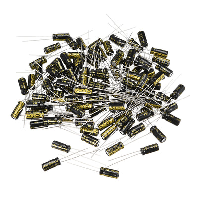 Harfington Uxcell Aluminum Radial Electrolytic Capacitor with 33uF 35V 105 Celsius Life 2000H 5 x 11 mm Black 100pcs